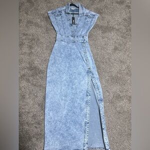 Denim Button-Down Dress